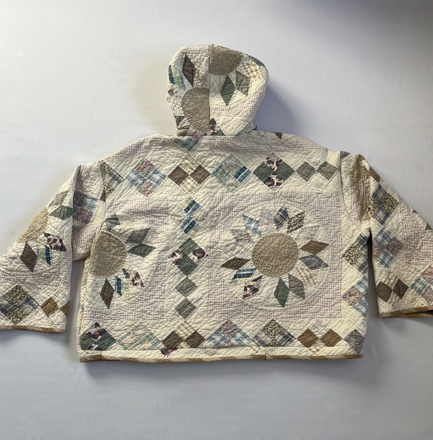 Beige quilt hoodie