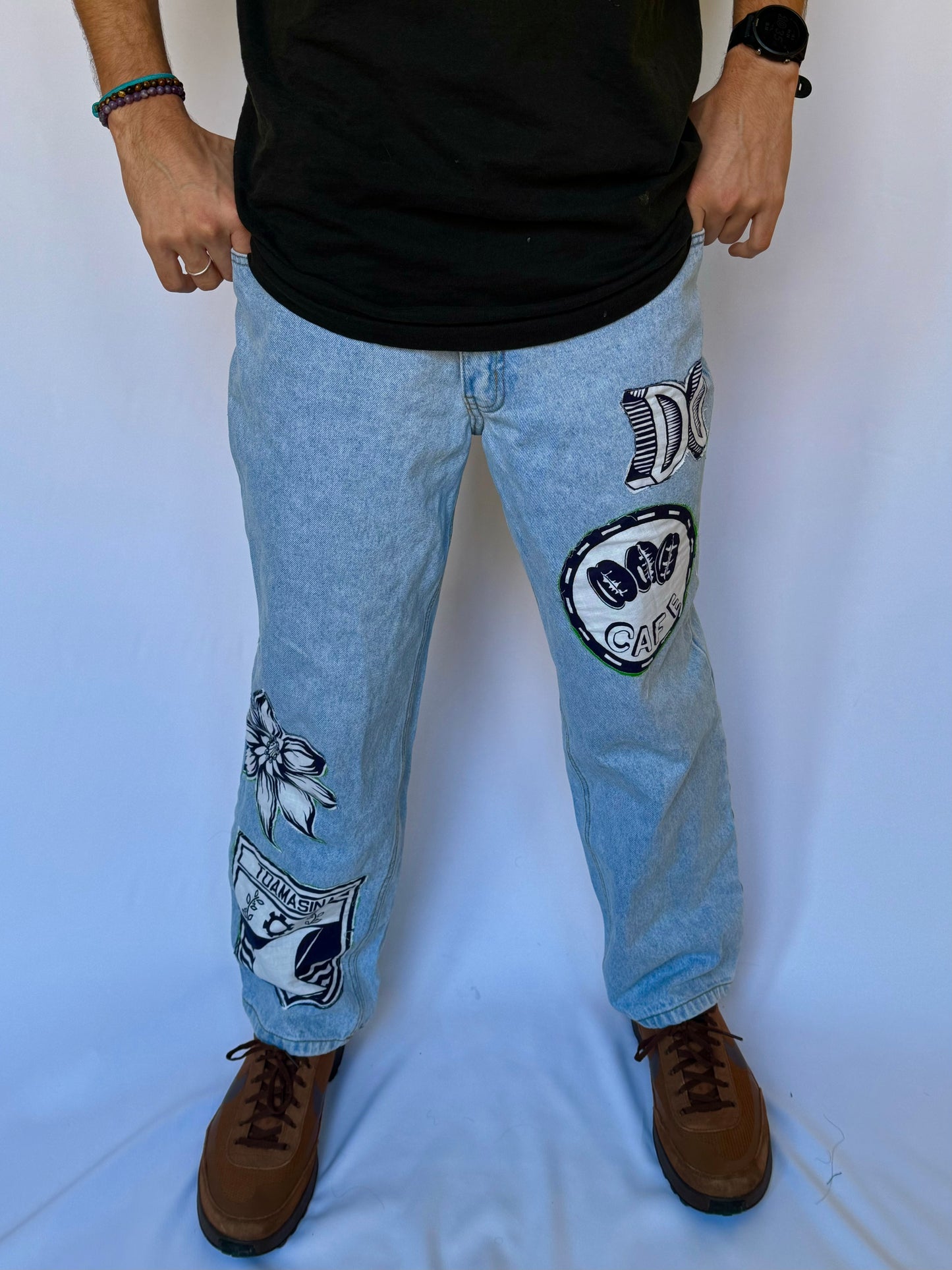 Patched Jeans