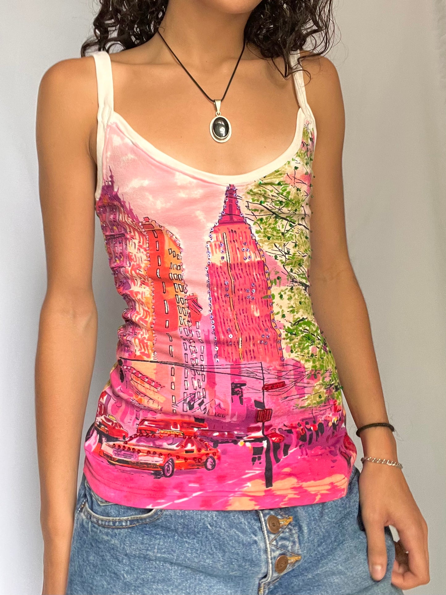 Beaded Sky Line tank