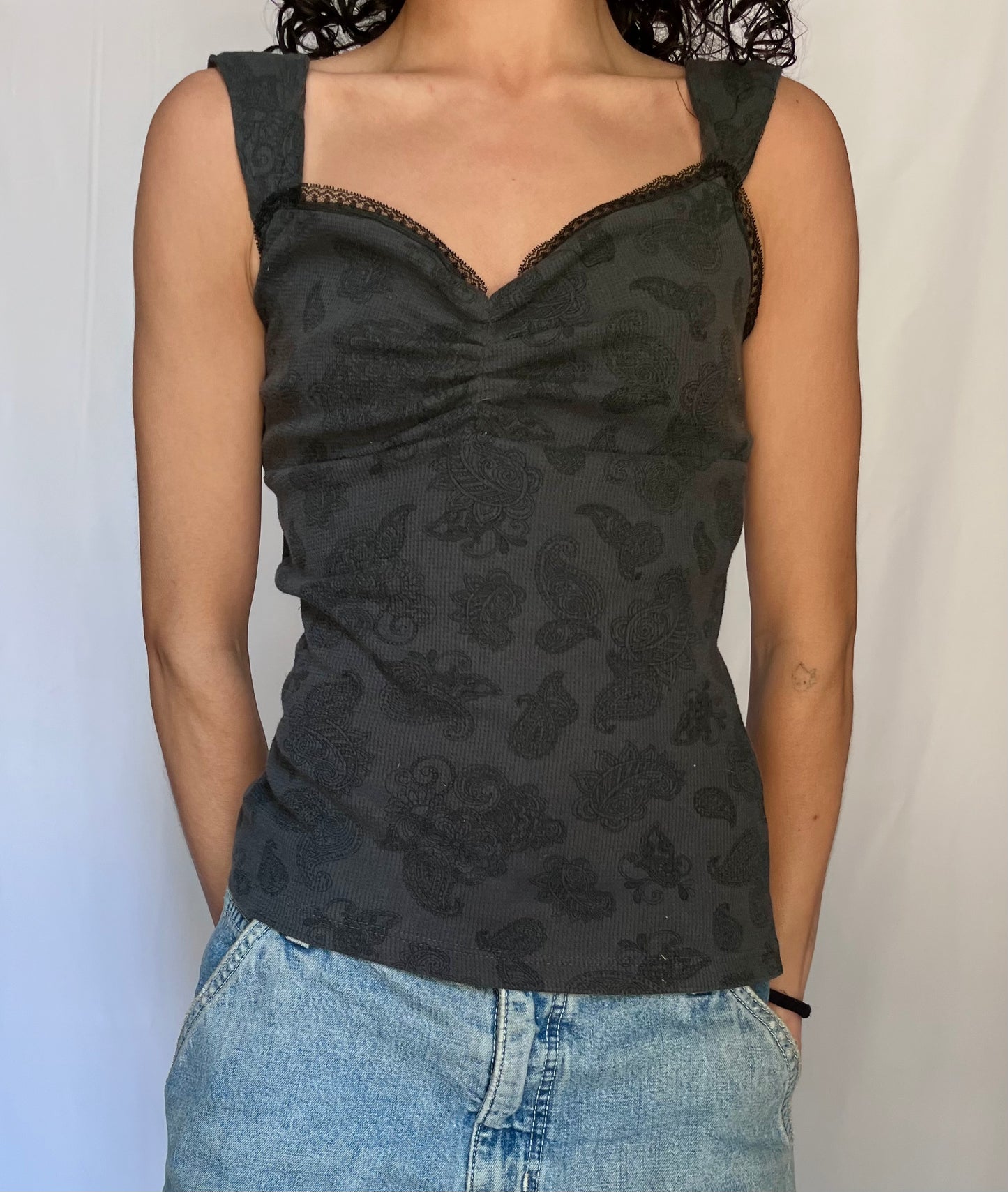 Lace trim tank top